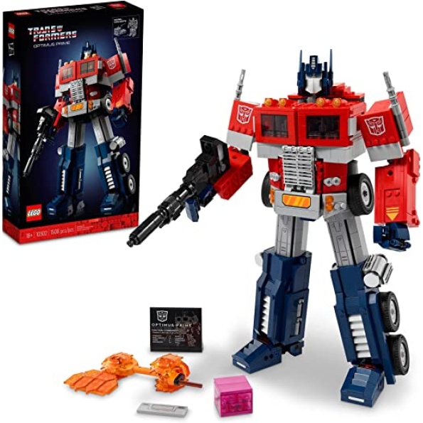 LEGO Icons Optimus Prime 10302 Transformers Figure Set, Collectible Transforming 2-in-1 Robot and Truck Model Building Kit for Adults, Perfect for Display or Play, Idea