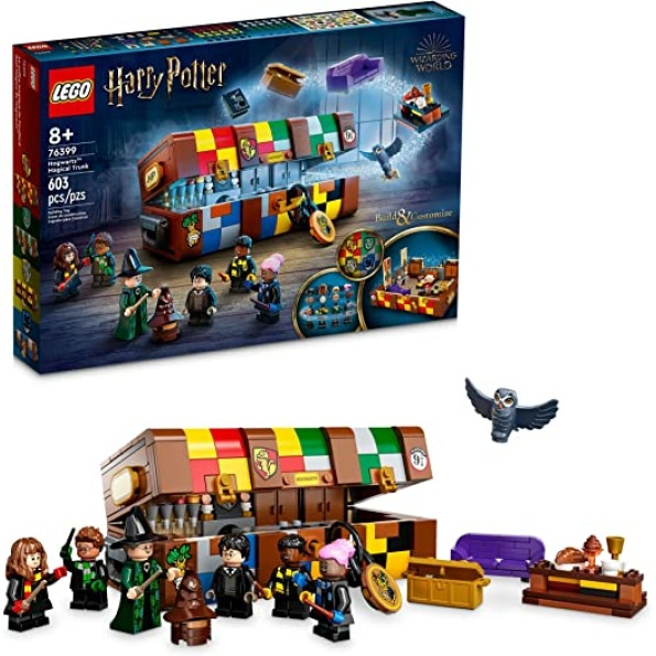 LEGO Harry Potter Hogwarts Magical Trunk 76399 Luggage Set, Personalisable Toy, Gift Idea for Kids, Girls & Boys with Movie Minifigures and House Colors