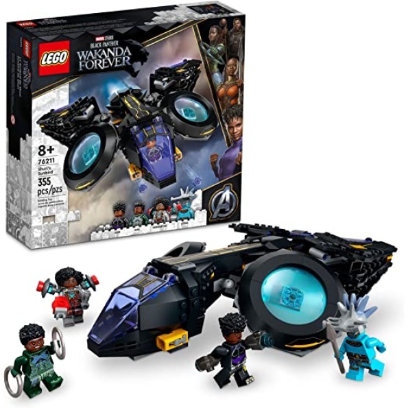 LEGO Marvel Shuri's Sunbird, Black Panther Aircraft Buildable Toy Vehicle for Kids, 76211 Wakanda Forever Set, Avengers Superheroes Gift Idea