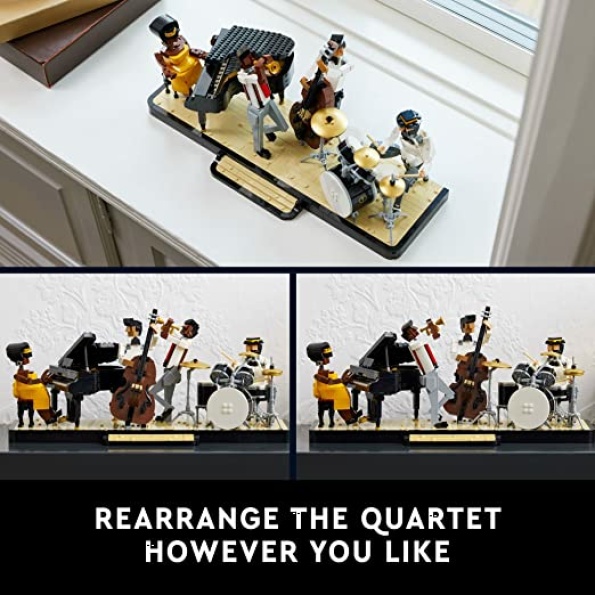 LEGO Ideas Jazz Quartet 21334, Set for Adults, Gift for Music Lovers with Band Figures and 4 Instruments: Piano, Double Bass, Trumpet & a Drum Kit - Image 5