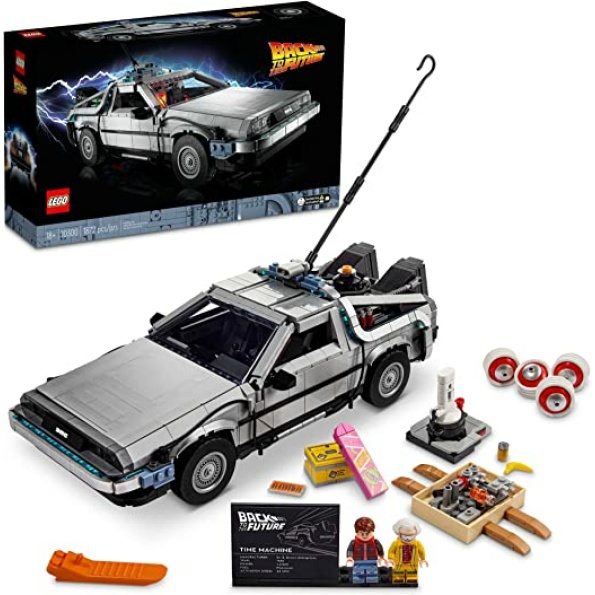 LEGO Icons Back to The Future Time Machine 10300, Model Car Building Kit Based on The Delorean from The Iconic Movie, Perfect Father's Day Build for Dads Who Love to Create