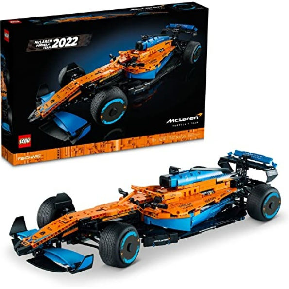 LEGO 42141 Technic McLaren Formula 1 2022 Replica Race Car Model Building Kit, F1 Motor Sport Set Birthday Gift Idea for Adults, Men, Women, Him, Her, Husband, Collectible Home Decor