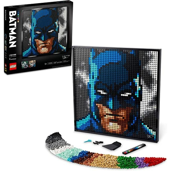 LEGO Art Jim Lee Batman Collection 31205 Canvas Wall Decor with The Joker or Harley Quinn, Crafts Xmas Gift Idea for Him, Her, Men, Women, DIY Poster, Big Set for Adults,