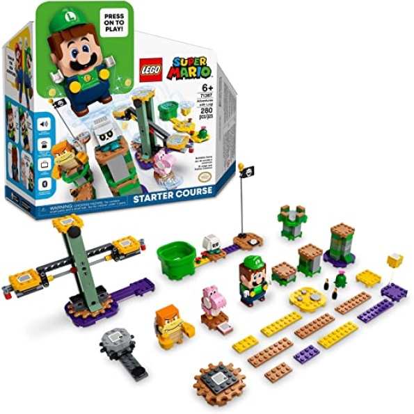 LEGO Super Mario Adventures with Luigi Starter Course 71387 Toy for Kids, Interactive Figure and Buildable Game with Pink Yoshi, Birthday Gift for Super Mario Bros. Fans, Girls & Boys Gifts Age 6 Plus