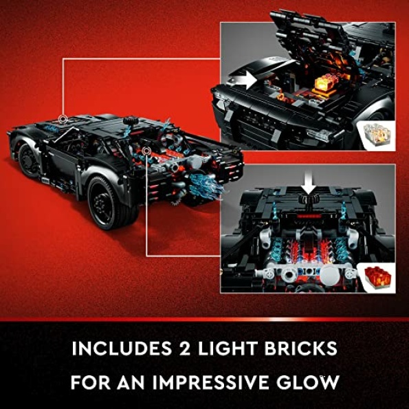 LEGO Technic The Batman – Batmobile 42127 Model Car Building Toy, 2022 Movie Set, Superhero Gifts for Kids and Teen Fans with Light Bricks - Image 4