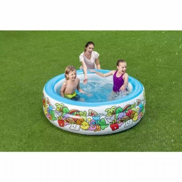 Round inflatable swimming pool, 3 floors, sea creatures, 152 * 51 cm