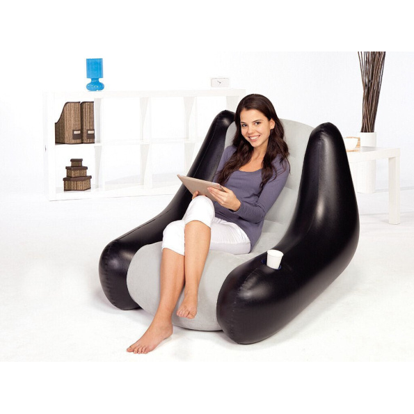 Inflatable chaise longue with cup holder 102 * 86 * 74 cm