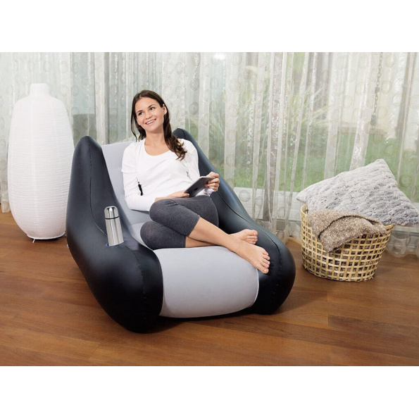 Inflatable chaise longue with cup holder 102 * 86 * 74 cm - Image 3